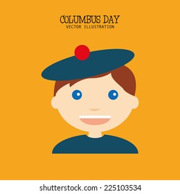 abstract columbus day background with a representative person