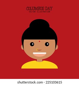 abstract columbus day background with a representative person