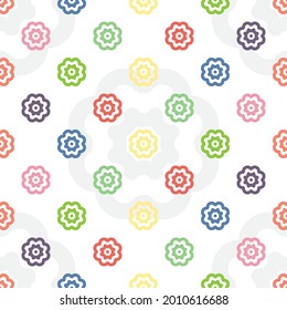 Resumen de patrones de flores coloridas sobre fondo blanco, papel de pared vector abstracto, fondo de patrón sin costura.