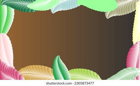 Resumen del fondo de combinación con varios colores y formas de hojas con varios colores y formas de patrones redondos