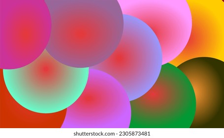 Abstract combination background with various colors and shapes of leaves with various colors and shapes of round patterns