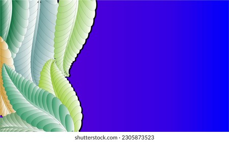Abstract combination background with various colors and shapes of leaves with various colors and shapes of round patterns