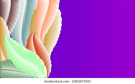 Abstract combination background with various colors and shapes of leaves with various colors and shapes of round patterns