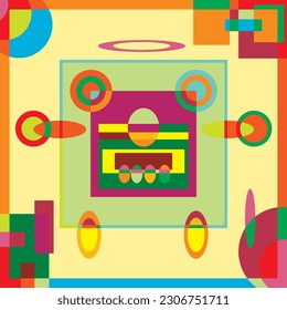 abstract combination of colors with various shapes to make a mask vector stock background image