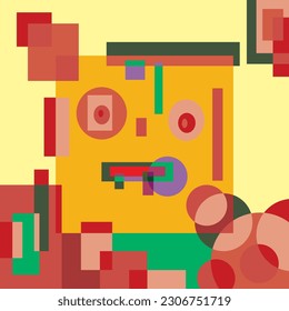 abstract combination of colors with various shapes to make a mask vector stock background image