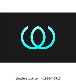 abstract combination of letter C in blue facing up
