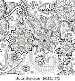  Abstract combination of various vintage ornaments in a beautiful pattern. Turkish cucumber and round ornaments.