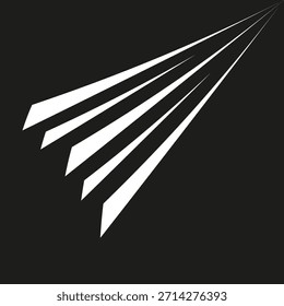 Forma de cometa abstrato. Elemento de velocidade dinâmica. Design de linha diagonal. Fundo escuro do vetor. EPS 10.