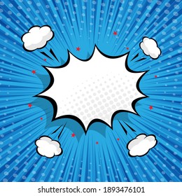 fondo cómico abstracto con ilustración vectorial de burbuja de voz en blanco