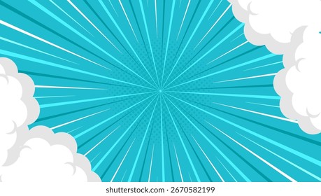 abstract comic background blue with radial zoom effect .modern .vector eps 10