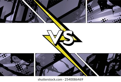 Abstract comic background design with dark color and versus object in the middle, editable, eps 10.