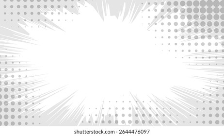 abstract comic background with exploding frame and dots decoration