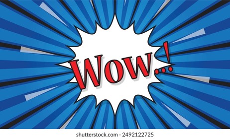 Abstract Comic Background With Illustration of Speech Bubbles with the writing wow