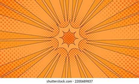 Abstract Comic Background Shape Orange Color