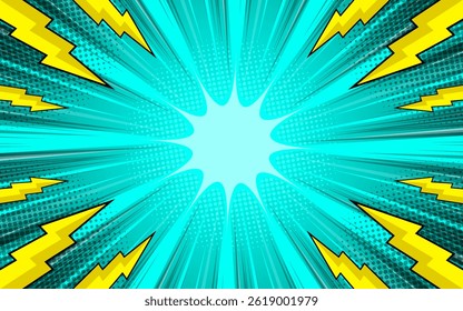 abstract comic background with thunder flash. vector illustration