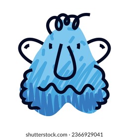 Abstract Comic Blue Face Show Emotion Vector Illustration