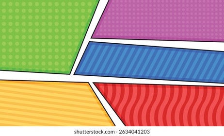 Fondo Abstractas del cómic con los paneles y las texturas coloridos