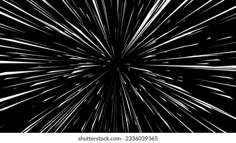 Abstract Comic Book Flash Explosion Blast Radial Lines. Comic Radial Speed Lines. Graphic Explosion with Speed Lines. Hyper Space Warp Jump Teleport Effect. Quick Zoom Effect. VFX Vector Illustration.