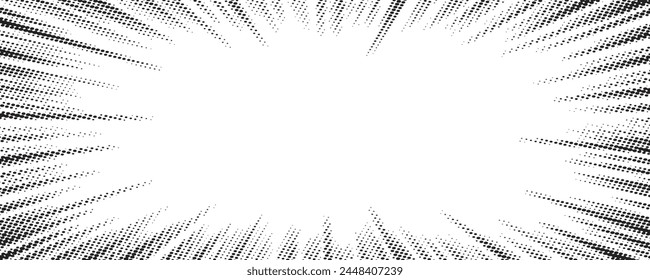 Abstract comic book flash explosion radial lines on transparent background. Vector illustration superhero design. Bright black light strip burst. Flash ray blast glow. Speed lines Manga frame. Anime