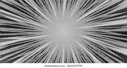 Abstract comic book flash explosion radial lines on transparent background.
