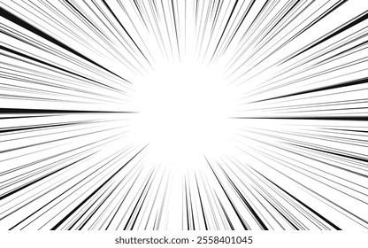 Abstract comic book flash explosion radial lines background. Vector illustration for superhero design.