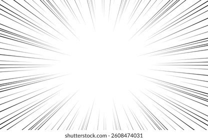 Abstract Comic Book Flash Explosion With Radial Lines On White Background. vector illustration