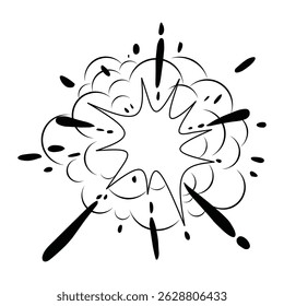 Abstract comic book flash explosion radial lines on transparent background. Vector illustration superhero design. Bright black light strip burst. Flash ray blast glow. Speed lines Manga frame.