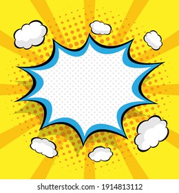 abstract comic book, pop art background with blank speech bubble vector illustration