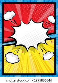 abstract comic book pop art speech bubble cartoon background vector illustration