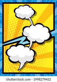 abstract comic book pop art speech bubble cartoon background vector illustration