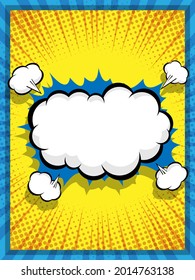 abstract comic book pop art speech bubble cartoon background vector illustration
