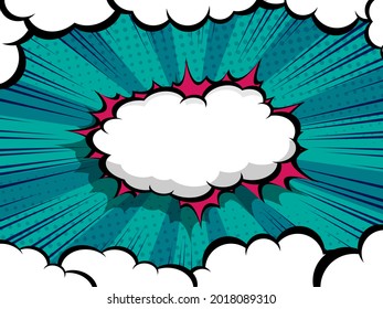 abstract comic book, pop art cartoon speech bubble vector illustration background