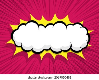 caricatura de arte pop de historietas abstractas con ilustración vectorial de fondo de burbuja de habla en blanco