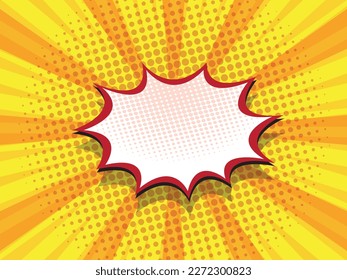 abstract comic book, pop art cartoon background with blank speech bubble vector illustration