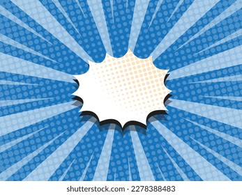 abstract comic book, pop art cartoon background with blank speech bubble vector illustration