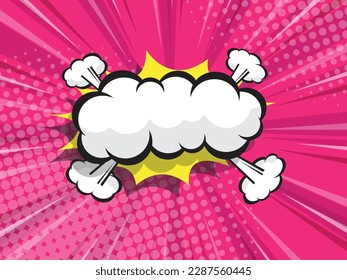 abstract comic book, pop art cartoon background with blank speech bubble vector illustration