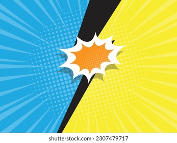 abstraktes Comic-Buch, Pop Art vs, versus Duellkartoon mit Redeblase-Hintergrund, Vektorgrafik