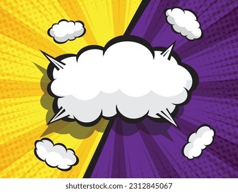 abstract comic book, pop art vs, versus, duel fight cartoon  with blank speech bubble halftone dotted background vector illustration