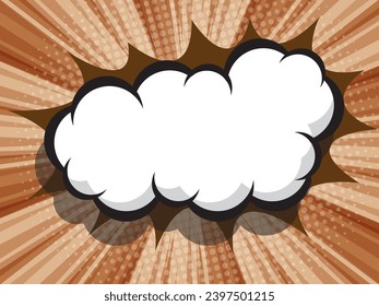 libro de historietas abstracto, portada de caricaturas de arte pop con media tonalidad de burbuja de habla en blanco ilustración vectorial de fondo
