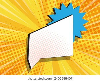 libro de historietas abstracto, portada de caricaturas de arte pop con media tonalidad de burbuja de habla en blanco ilustración vectorial de fondo