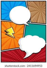 abstraktes Comicbuch, Popkunstcartoon mit Sprachblase-Hintergrund, Vektorgrafik