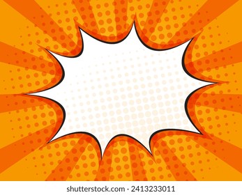 libro de historietas abstracto, fondo de caricatura de arte pop con ilustración vectorial de burbuja de habla en blanco