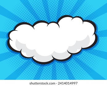 abstract comic book, pop art cartoon background with blank speech bubble vector illustration