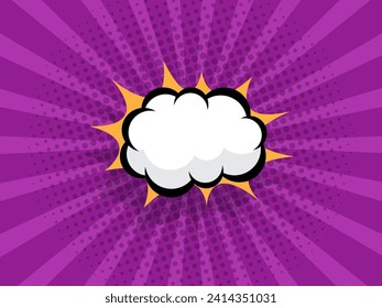abstract comic book, pop art cartoon background with blank speech bubble vector illustration
