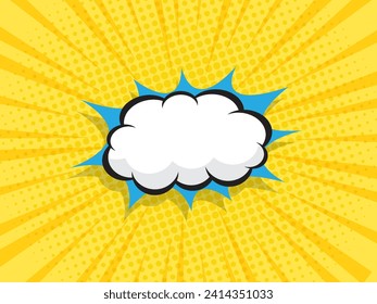 abstract comic book, pop art cartoon background with blank speech bubble vector illustration