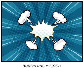 abstract comic book, pop art cartoon background with blank speech bubble vector illustration