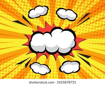 Abstrakter Comic, Pop Art Cartoon Hintergrund mit leeren Sprechblasen Vektor-Illustration