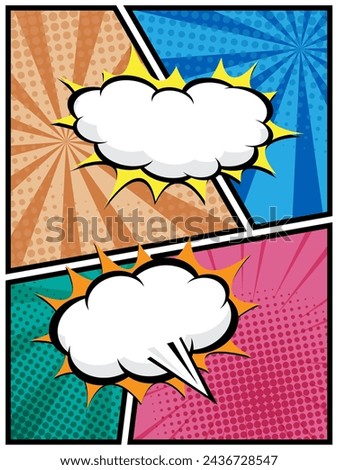abstract comic book, pop art cartoon background with blank space for add your text vector illustration