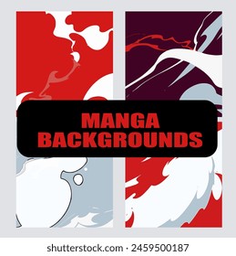 Abstract comic book style backgrounds with visual effects of explosions and dust clouds.