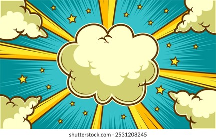 Abstrakte Comic-Cartoon-Hintergrund-Illustration auf Blau